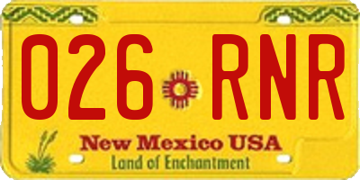NM license plate 026RNR