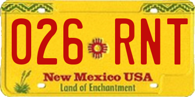NM license plate 026RNT
