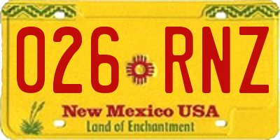 NM license plate 026RNZ