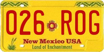 NM license plate 026ROG