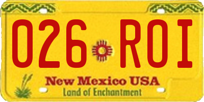 NM license plate 026ROI