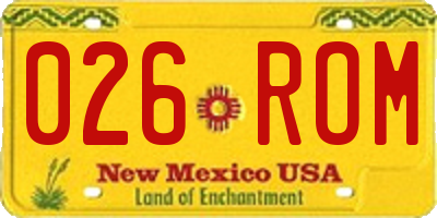 NM license plate 026ROM