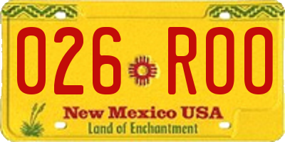 NM license plate 026ROO