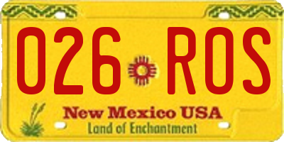 NM license plate 026ROS