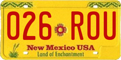NM license plate 026ROU