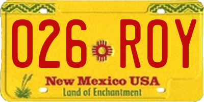 NM license plate 026ROY