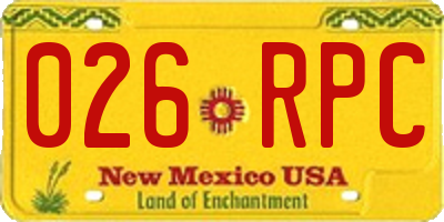 NM license plate 026RPC