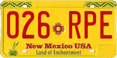 NM license plate 026RPE
