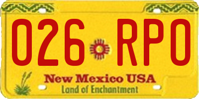 NM license plate 026RPO