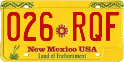 NM license plate 026RQF
