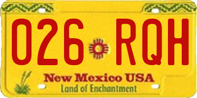 NM license plate 026RQH