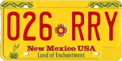 NM license plate 026RRY