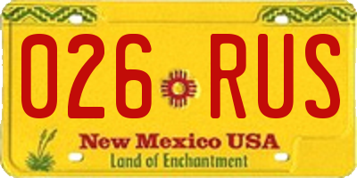 NM license plate 026RUS