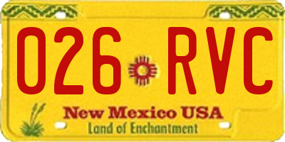 NM license plate 026RVC