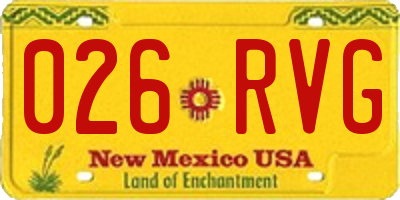 NM license plate 026RVG