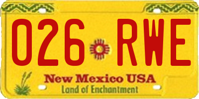 NM license plate 026RWE