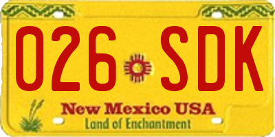 NM license plate 026SDK
