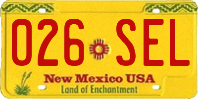 NM license plate 026SEL