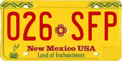 NM license plate 026SFP