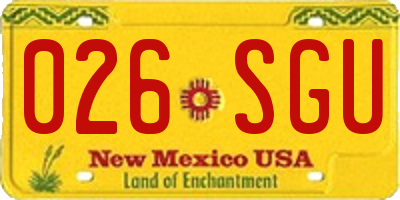 NM license plate 026SGU