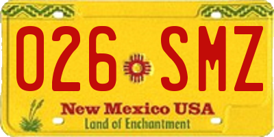 NM license plate 026SMZ