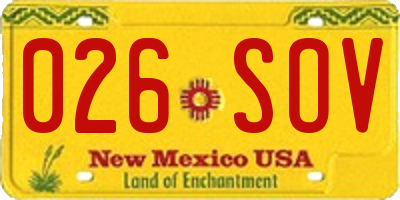 NM license plate 026SOV