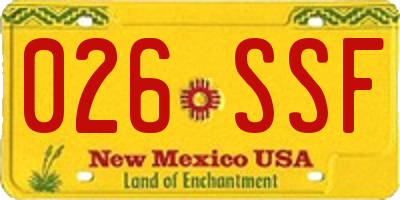 NM license plate 026SSF