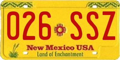 NM license plate 026SSZ