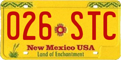 NM license plate 026STC