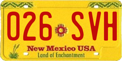 NM license plate 026SVH