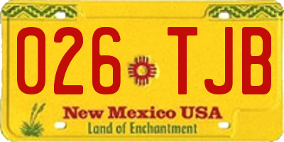 NM license plate 026TJB