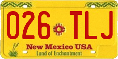 NM license plate 026TLJ