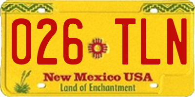 NM license plate 026TLN