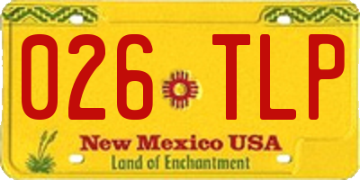 NM license plate 026TLP