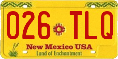 NM license plate 026TLQ