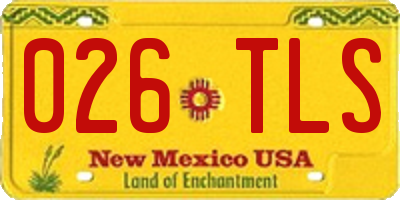 NM license plate 026TLS