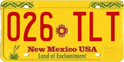 NM license plate 026TLT