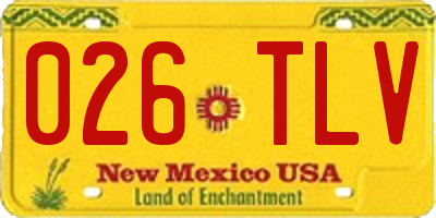 NM license plate 026TLV