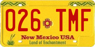 NM license plate 026TMF