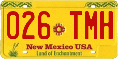 NM license plate 026TMH