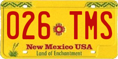 NM license plate 026TMS