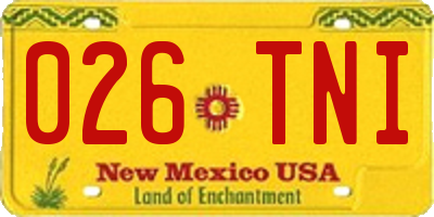 NM license plate 026TNI