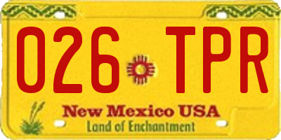 NM license plate 026TPR