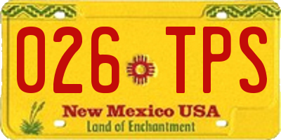 NM license plate 026TPS