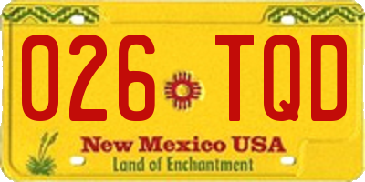 NM license plate 026TQD