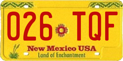 NM license plate 026TQF