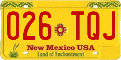 NM license plate 026TQJ