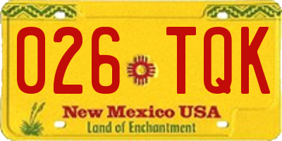 NM license plate 026TQK