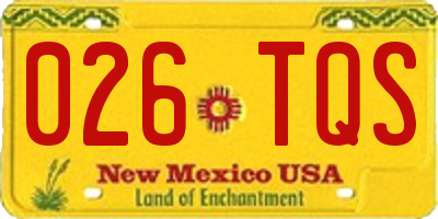 NM license plate 026TQS