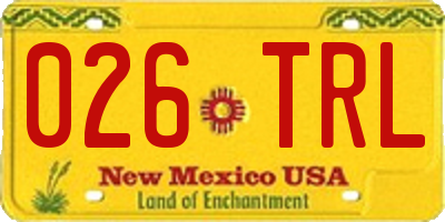 NM license plate 026TRL